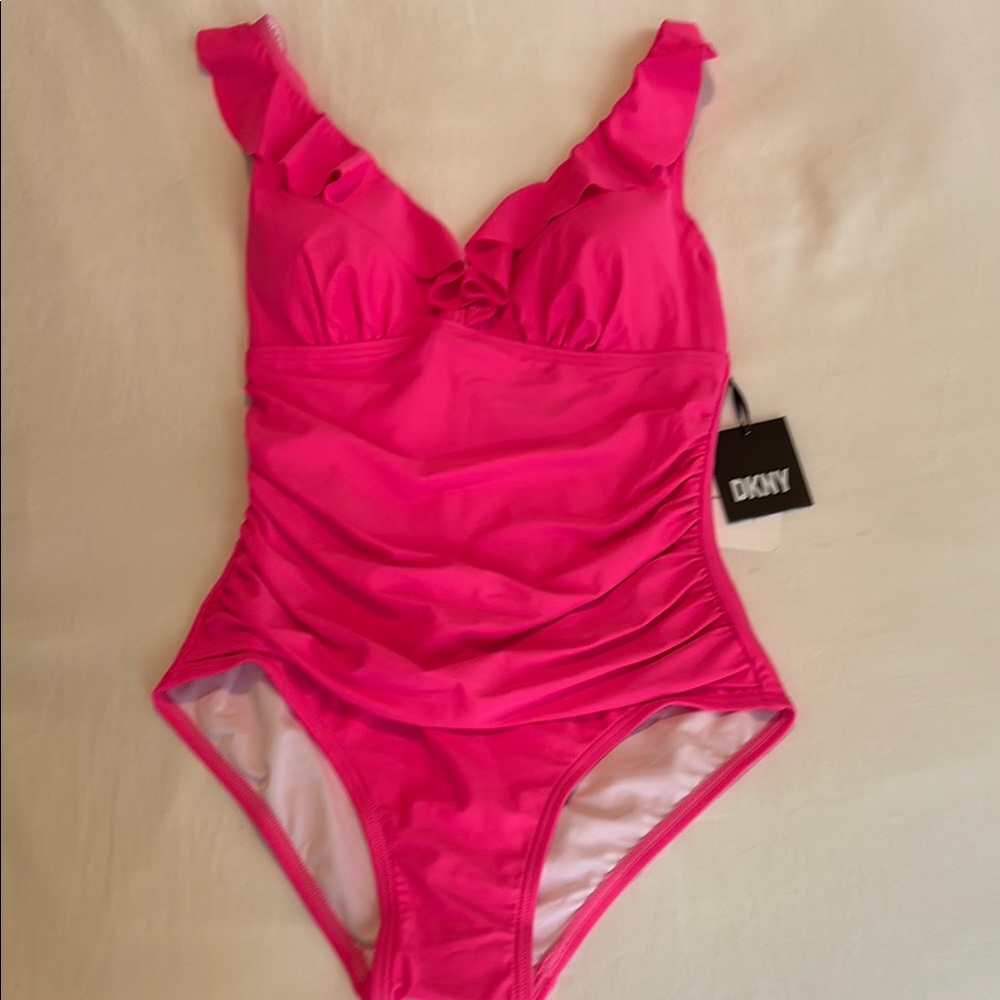 DKNY Vibrant Pink One-Piece Swimsuit